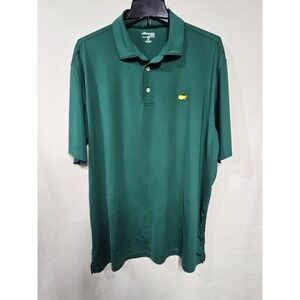 Masters Tech Polo Shirt Mens XL Green Short Sleeve Golf Performance Embroidered